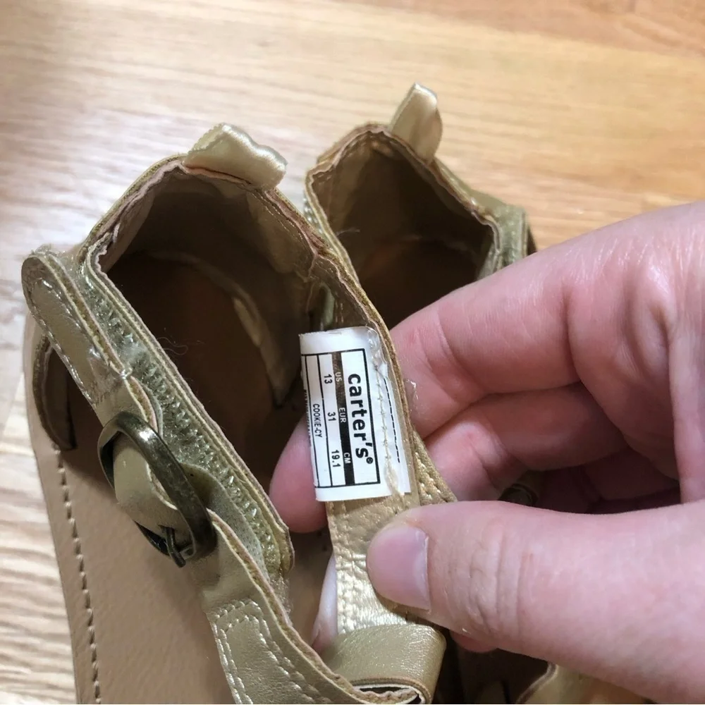 Carter’s Gold Gladiator Sandals Sz 13 Kids Girls Open Toe Shoe